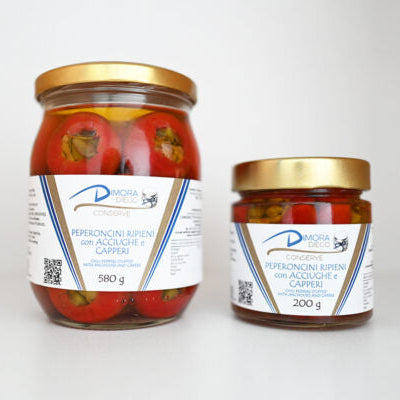 Peperoncini ripieni con acciughe e capperi