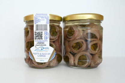 Filetti di alici arrotolate