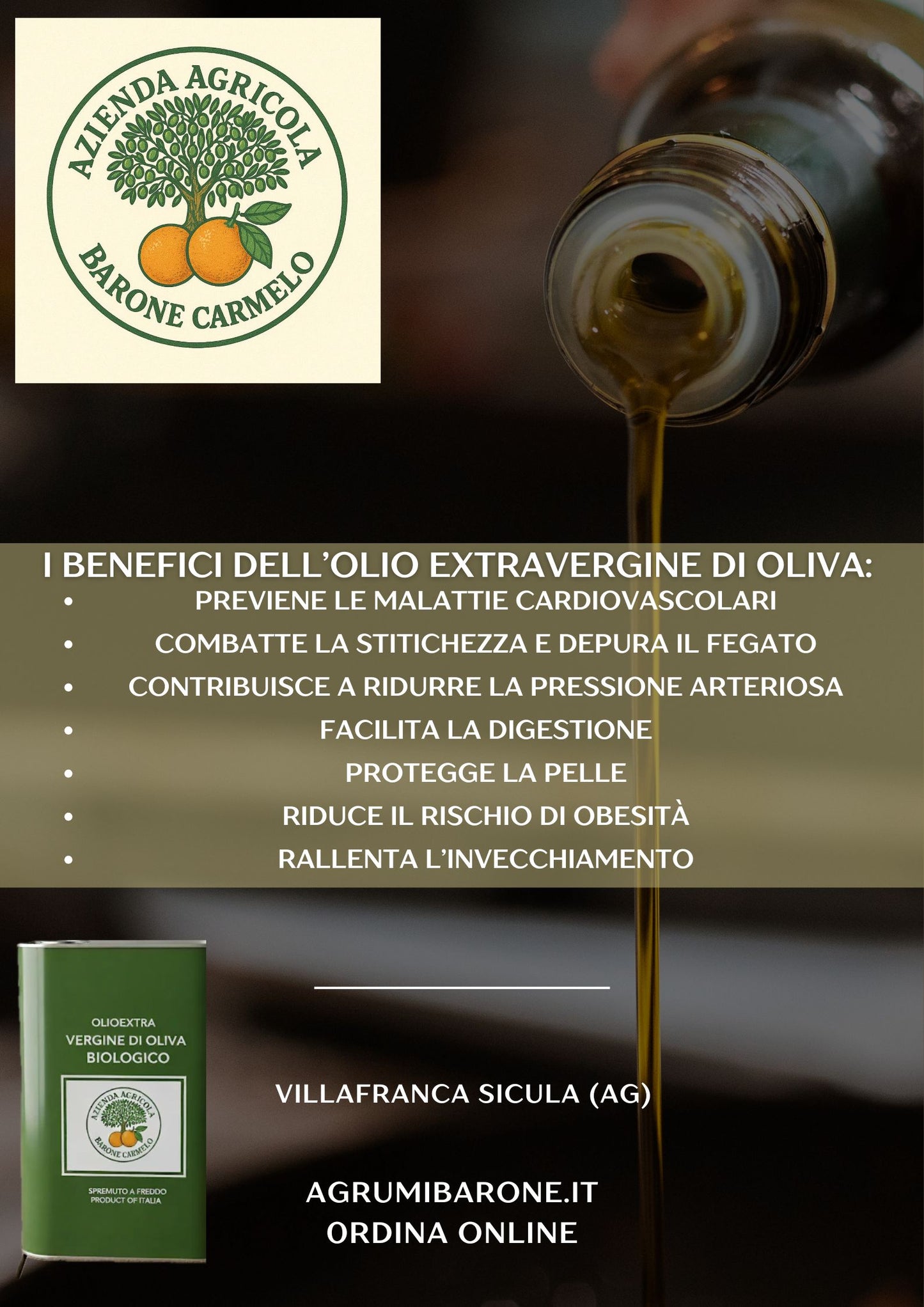 Bottiglia Olio extra vergine di oliva bio